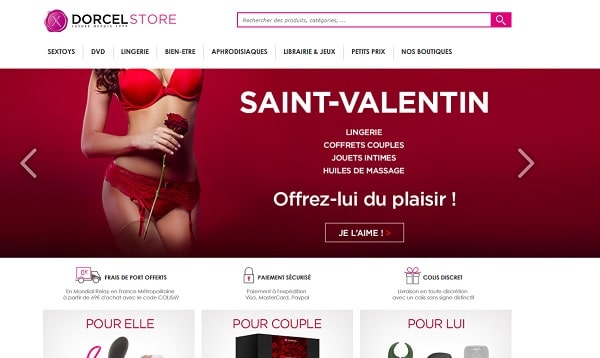page d'accueil dorcelstore